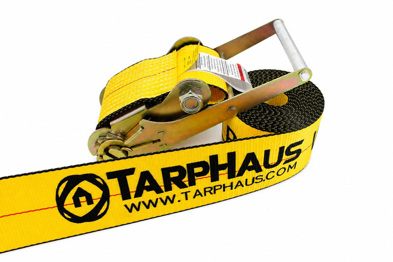 4”x30' Ratchet Strap with Flat Hooks - 5,400lbs WLL