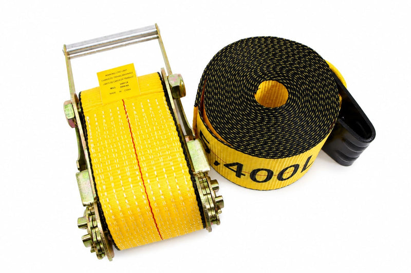 4”x30' Ratchet Strap with Flat Hooks - 5,400lbs WLL