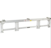 Aluminum load leveler measuring 5 inches long, 100-7/8 inches wide, and 20 inches high; 20,000-pound capacity, adjustable stake pocket post, suitable for 20-inch drop step deck trailers.