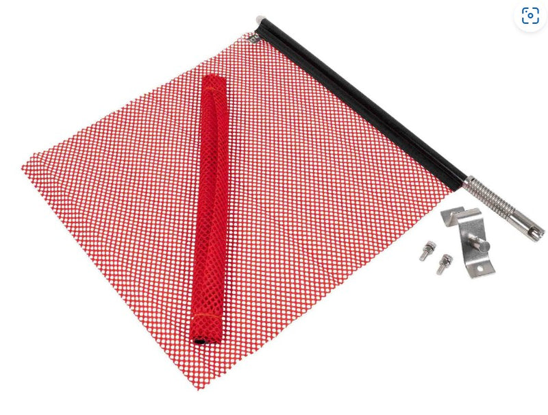 EZ Mount Spring Loaded 18" x 18" Mesh Safety Flag DOT Compliant