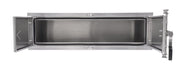 HD Ramps underbody aluminum toolbox measuring 18 inches high, 24 inches deep, and 60 inches wide; equipped with double doors, paddle lock latches, and a weather-resistant seal.