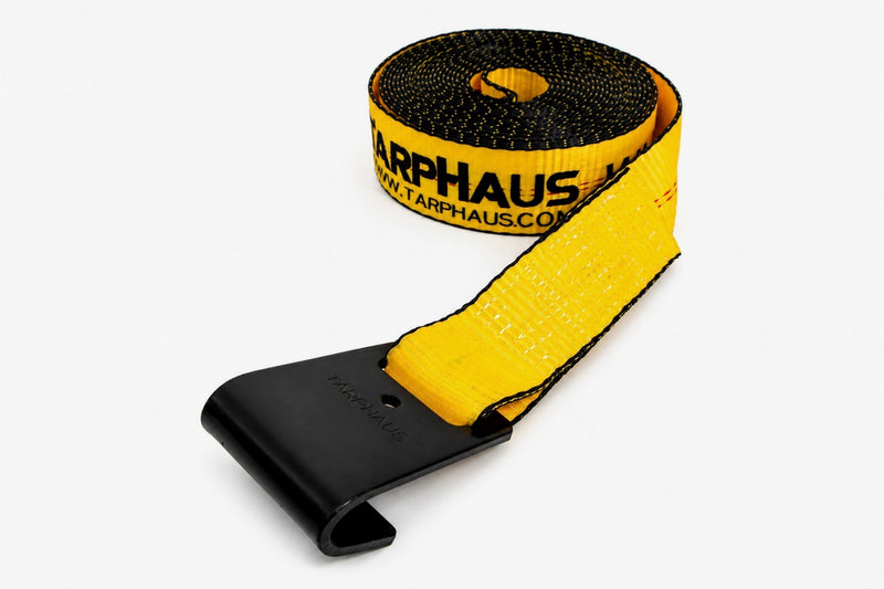 2" x 30' Ratchet Strap with Flat Hooks-Gold