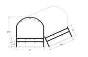 Black vinyl coil tarp measuring 6.5 feet by 6 feet by 6.5 feet, made from 16.5 oz heavy-duty vinyl with 3 rows of D-rings, quad-stitched seams, and reinforced grommets