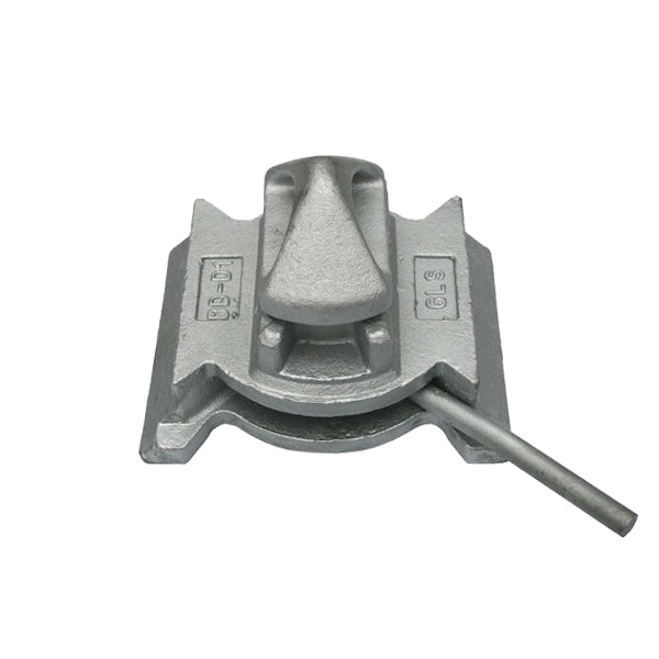 Hot-dipped galvanized dovetail twist lock for securing ISO 1161 shipping containers to the ground, 50-ton tension capacity, 14 lbs.